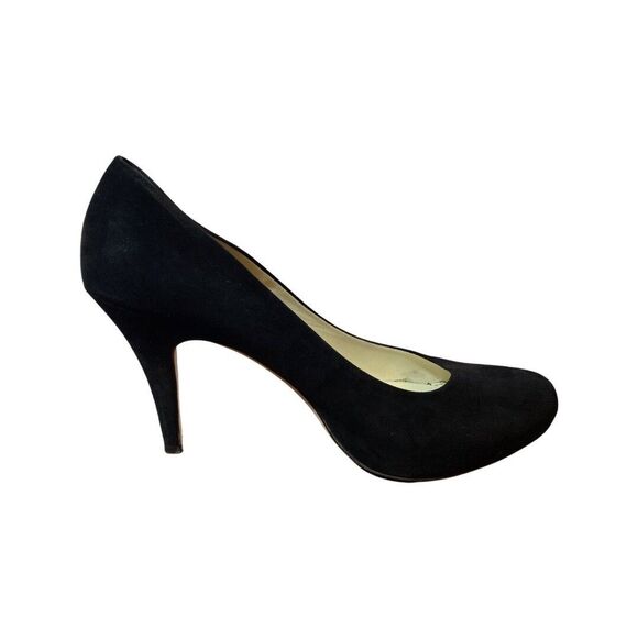 Bettye Muller Black Suede Heel Pump Sz 11 Original Box Style Treat Made In Italy - Picture 1 of 7